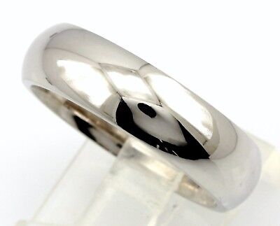 14k white gold Men's 6mm high polished wedding band size 9 ring 9.91 grams NEW