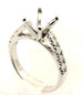 14k white gold diamond solitaire accent engagement ring semi mount sz 4.5 3.01g