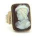 10K YELLOW GOLD CAMEO RING SZ 8 SARDONYX AGATE CHALCEDONY CARVED ENGRAVED ESTATE