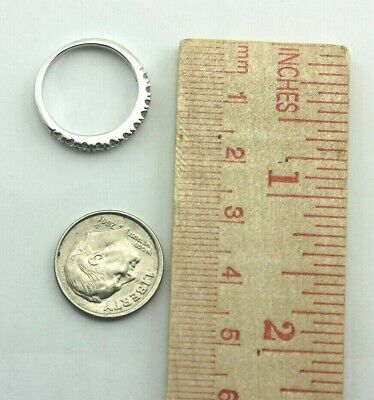 14K WHITE GOLD .50 CTW DIAMOND ANNIVERSARY WEDDING BAND RING ESTATE VINTAGE