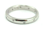 Platinum 0.10ctw round diamond zig zag wedding band ring size 6.75 NEW