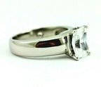 PLATINUM 2.30 CT CZ CLEAR RADIANT CUT SOLITAIRE ENGAGEMENT RING WIDE BAND ESTATE