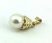 18k yellow gold 7.6mm round white cultured pearl beehive cap pendant New