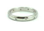 Platinum 0.10ctw round diamond zig zag wedding band ring size 6.75 NEW