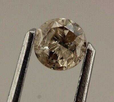 0.33 ct round brilliant cut diamond Light Brown 4.4mm estate vintage