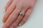 Platinum twist .27 ctw round graduated diamond wedding ring band part of set VVS