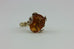 ESTATE VINTAGE WIRE WRAPPED AMBER CABOCHON RING SIZE 5.25 1.9 GRAMS HAND MADE