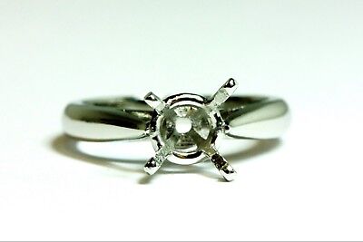 Platinum 6.5-7 mm round cathedral engagement ring solitaire setting size 3.25