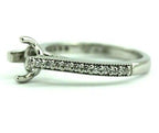 PLATINUM .80 CT ROUND DIAMOND ENGAGEMENT RING SEMI MOUNT .18CTW ACCENTS MILGRAIN