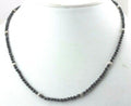 14k white gold 18 inch black spinel rondelle bead necklace strand/string new