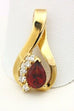 14k yellow gold slide pendant enhancer 7x5mm almandine garnet diamond 2.3g