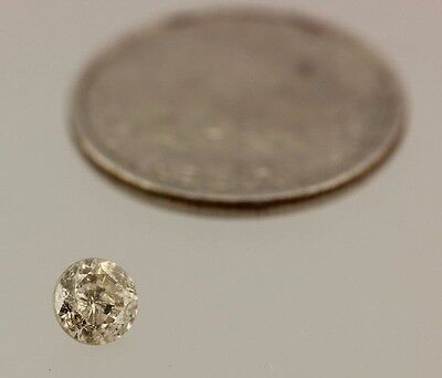 Round brilliant cut 0.37 carat loose diamond 4.3mm natural Light Brown I2 estate