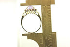 14k yellow gold Lavender Jadeite Jade Natural Rhodolite Garnet Halo Ring estate