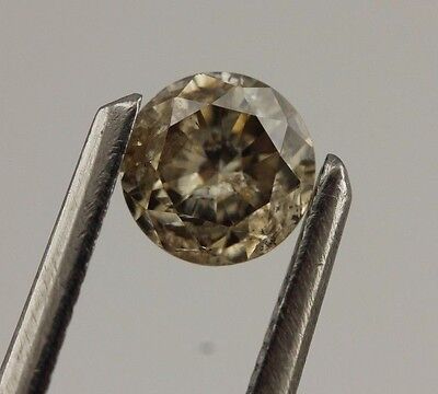 0.33 carat round brilliant cut diamond 4.2mm loose natural Light Brown I2 estate