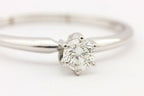 14k white gold .29ct round diamond ring solitaire band engagement estate sz 9.5