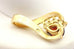 14k yellow gold slide pendant enhancer 7x5mm almandine garnet diamond 2.3g