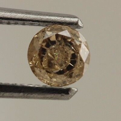 0.30 carat loose natural diamond round brilliant cut 4.1mm Light Brown I2 estate