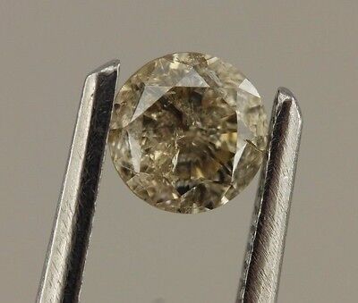 0.34 carat diamond loose natural round brilliant cut 4.3mm Light Brown I3 estate