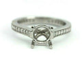 PLATINUM DIAMOND 7 MM ROUND SEMI MOUNT ENGAGEMENT RING 0.36 CTW 5.75 BAND NEW