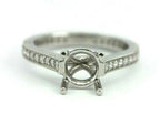 PLATINUM DIAMOND 7 MM ROUND SEMI MOUNT ENGAGEMENT RING 0.36 CTW 5.75 BAND NEW
