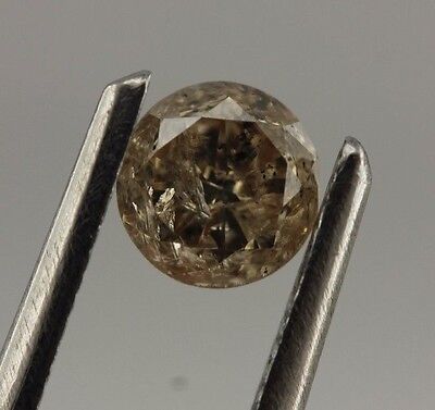 0.36 carat diamond round brilliant cut natural loose 4.3mm Light Brown I3 estate