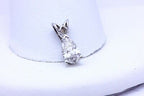 14K WHITE GOLD .34 CT 6.48x3.69x2.35mm PEAR SHAPE DIAMOND SCROLL PENDANT NEW