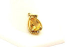 14k yellow gold 1.49 ct pear citrine diamond solitaire pendant for necklace 2.4g