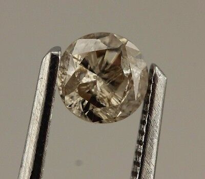 0.33 ct round brilliant cut diamond Light Brown 4.4mm estate vintage
