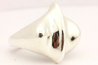 Sterling silver ring size 7.5 band estate vintage 11.43g modernist
