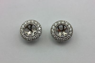 14k white gold .31ctw round diamond jackets 5-5.2mm .50ctw stud earrings NEW