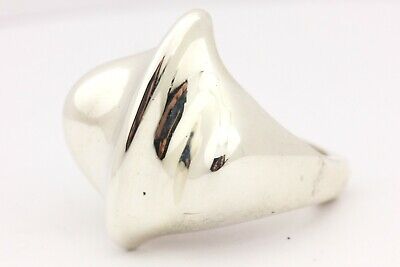 Sterling silver ring size 7.5 band estate vintage 11.43g modernist