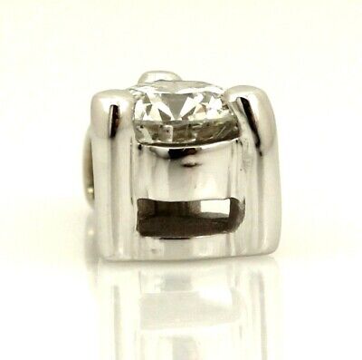 14k white gold 0.34ctw round diamond 10mm long pendant new 0.75 grams NEW