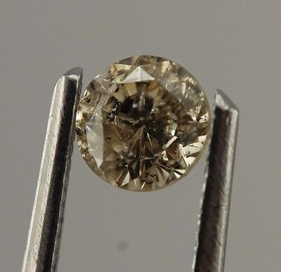 Round brilliant cut 0.37 carat loose diamond 4.3mm natural Light Brown I2 estate