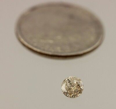 0.31 carat round brilliant cut diamond 4.1mm loose natural light brown I2 estate