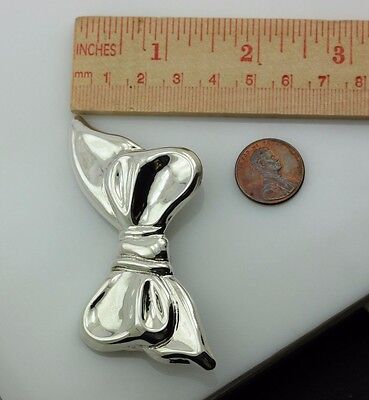 925 sterling silver bow tie ribbon brooch pin Taxco Mexico estate vintage 16.3 g