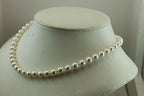 14k white gold 7.5-8mm round white cultured pearl 18" strand string necklace NEW