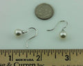 14k white gold dangle hook earrings round white freshwater cultured pearls new