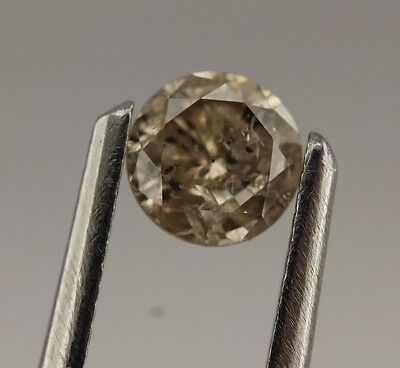 0.31 carat round brilliant cut diamond 4.1mm loose natural light brown I2 estate