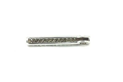 14k white gold .59 ctw round diamond cylinder tube pendant new 1 inch EF VS-SI1