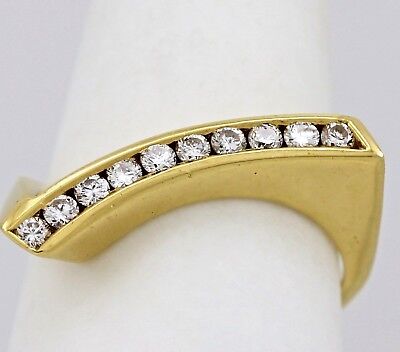 Michael Angelo Designs 18k yellow gold ring 0.22ctw round diamond size 5.5 NEW