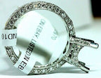 Antique style platinum engagement ring 9mm center 1.40ctw round diamonds size 6