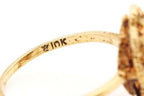 10K YELLOW GOLD 1.55 CT TIGER'S EYE QUARTZ MARQUISE FILIGREE RING VINTAGE ESTATE