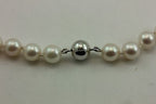 14k white gold 7.5-8mm round white cultured pearl 18" strand string necklace NEW