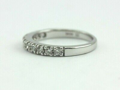14K WHITE GOLD .50 CTW DIAMOND ANNIVERSARY WEDDING BAND RING ESTATE VINTAGE