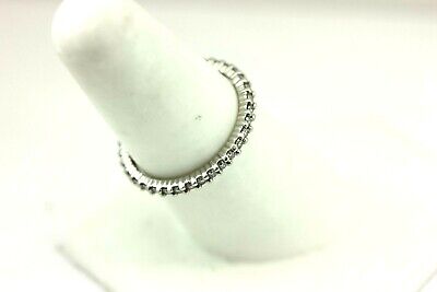 Platinum .49ctw round diamond wedding band 2mm eternity ring size 7.5 estate
