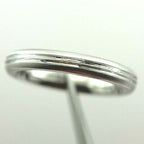14k white gold wedding band size 4.25 ring 3mm polished lines satin edges women
