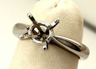 Platinum 6.5-7 mm round cathedral engagement ring solitaire setting size 3.25