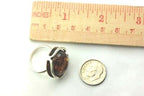 925 STERLING SILVER ROUND AMBER FASHION GEMSTONE RING SIZE 6.25 VINTAGE 7.9g