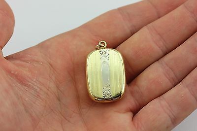 GOLD PLATED LOCKET PENDANT CHARM DETAILED WHITE GOLD FLORAL VICTORIAN ESTATE