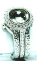 PLATINUM DIAMOND ENGAGEMENT RING HALO CUSTOM TRACER WEDDING BAND 1.24 CTW ESTATE